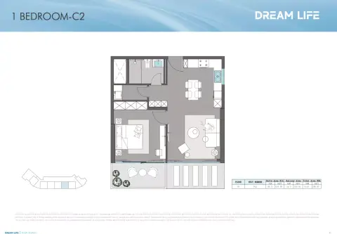 Dreamlife Residences: फ़्लोर प्लान Type C2, 785 sq ft