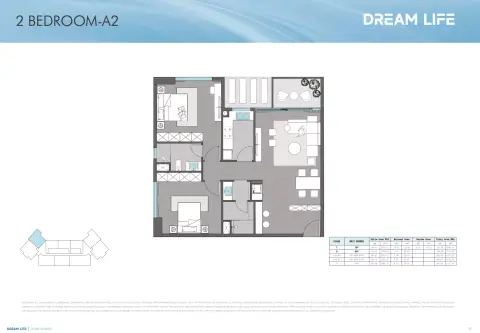 Dreamlife Residences: फ़्लोर प्लान Type A2, 1,141 sq ft