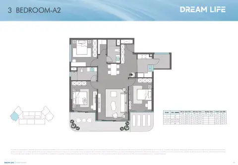 Dreamlife Residences: फ़्लोर प्लान Type A2, 1,317 sq ft