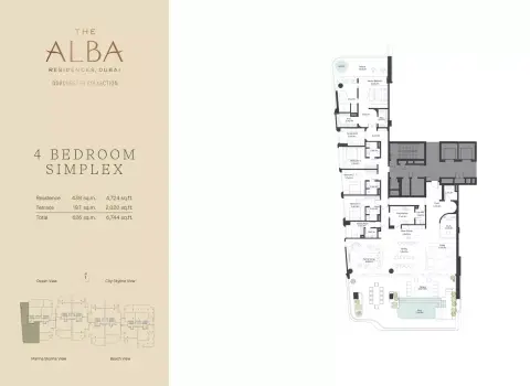The Alba Residences Dorchester Collection: Floor plan Type A, 6,744 sq ft
