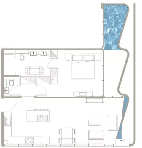 Iluka: Floor plan Type A, 858 sq ft