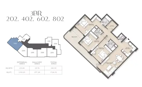 Capital Horizon Terraces: Floor plan Type 202, 1,726 sq ft