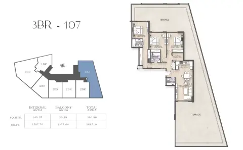Capital Horizon Terraces: Floor plan Type 107, 3,885 sq ft