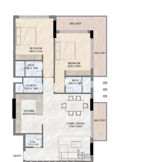 Sunbliss Residence: Планировка Type C