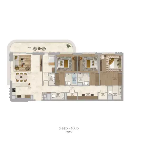 The Canopies: Floor plan Type 2+Maid