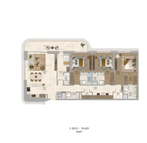 The Canopies: Floor plan Type 1+Maid