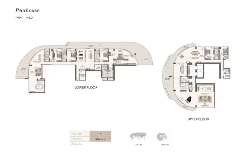 Jumeirah Residences: Floor plan Type 2, 12,526 sq ft