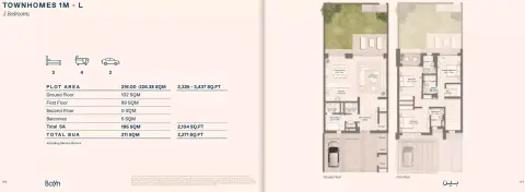 Bayn Waterway: Plattegrond Type 1M - L, 2,271 sq ft