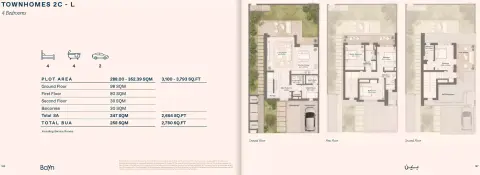Bayn Waterway: Plattegrond Type 2C - L, 2,780 sq ft