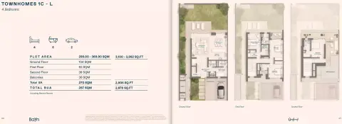Bayn Waterway: Plattegrond Type 1C - L, 2,876 sq ft