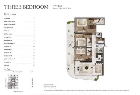 Stellar by Elie Saab: Floor plan Type A, 2,303 sq ft
