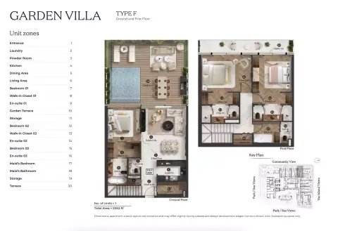 Stellar by Elie Saab: Floor plan Type F, 2,382 sq ft