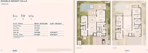 Bayn Lagoon: Plan Double Height Villas, 5,528 sq ft