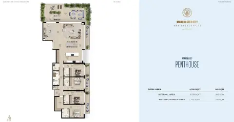 Manchester City Yas Residences A: Type 1, 4,359 sq ft 户型图