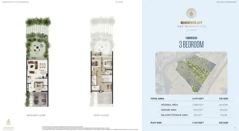 Manchester City Yas Residences A: Type 1, 2,476 sq ft 户型图