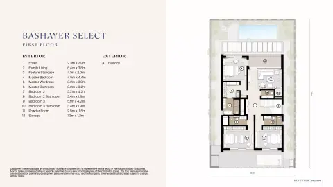 Bashayer Villas: Floor plan Type 1, 3,928 sq ft