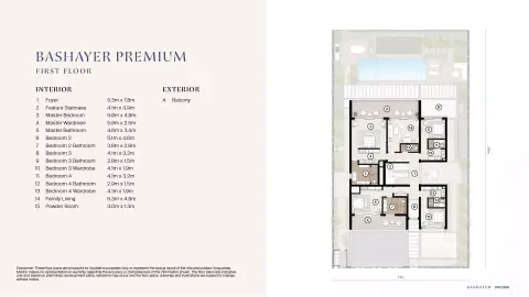 Bashayer Villas: Floor plan Type 1, 6,200 sq ft