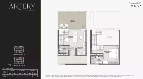 The Artery Residences: Floor plan Type 7 Loft, 807 sq ft