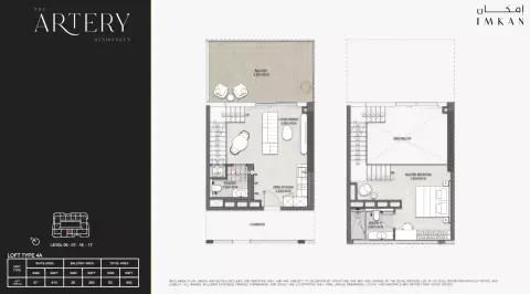 The Artery Residences: Floor plan Type 9 Loft, 893 sq ft