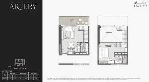 The Artery Residences: Floor plan Type 10 Loft, 861 sq ft