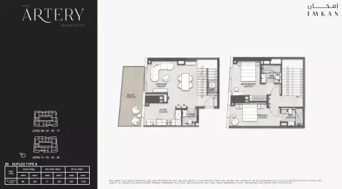 The Artery Residences: Floor plan Type 9, 1,130 sq ft
