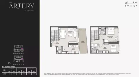 The Artery Residences: Floor plan Type 6, 1,260 sq ft