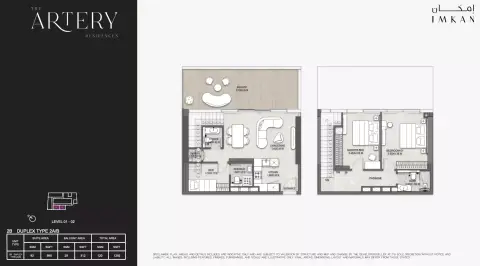 The Artery Residences: Floor plan Type 3, 1,292 sq ft