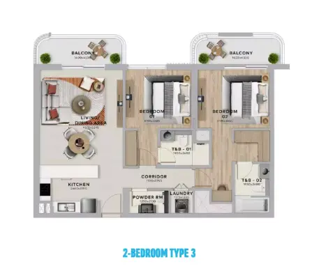 Yas Living: Floor plan Type 3