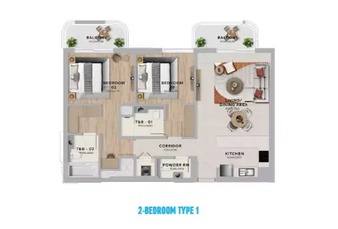 Yas Living: Floor plan Type 1