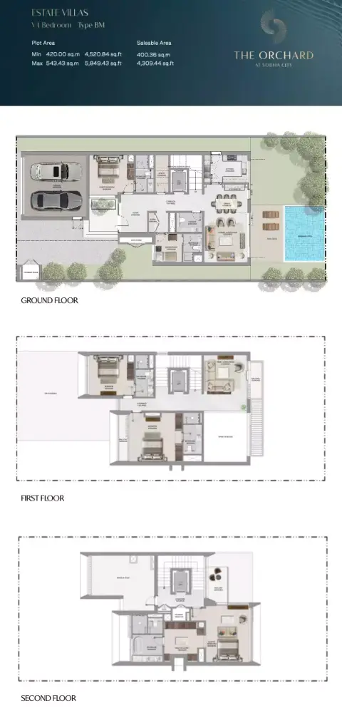 The Orchard at Sobha city: Планировка Type BM, 4,309 sq ft