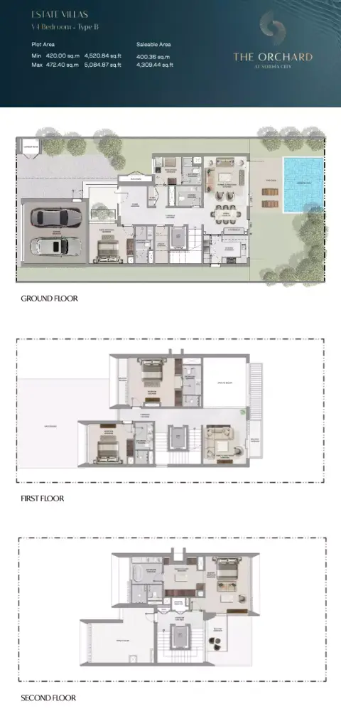 The Orchard at Sobha city: Планировка Type B, 4,309 sq ft
