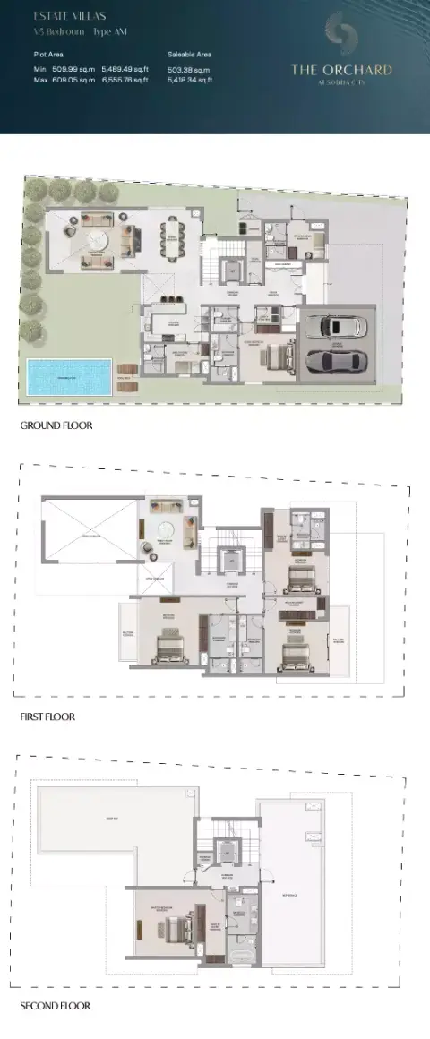 The Orchard at Sobha city: Планировка Type AM, 5,418 sq ft