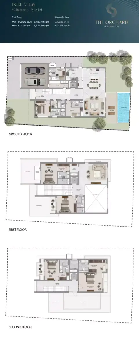 The Orchard at Sobha city: Планировка Type BM, 5,317 sq ft
