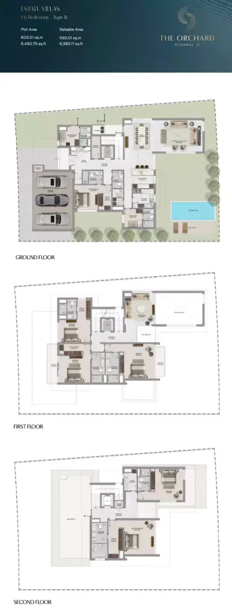 The Orchard at Sobha city: Планировка Type B, 6,383 sq ft