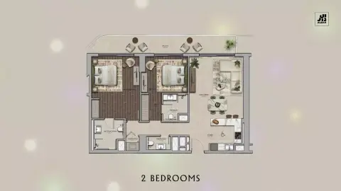 Yas Park Place: Plan Type 1, 808 sq ft