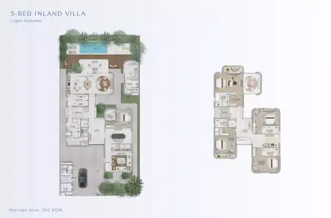 Yas Riva: फ़्लोर प्लान Type Inland Villa Light Scheme, 6,049 sq ft