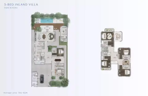 Yas Riva: फ़्लोर प्लान Type Inland Villa Dark Scheme, 6,049 sq ft