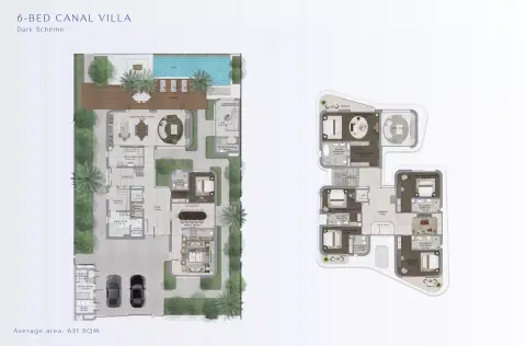 Yas Riva: फ़्लोर प्लान Type Canal Villa Dark Scheme, 6,792 sq ft