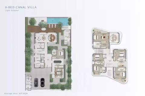 Yas Riva: फ़्लोर प्लान Type Canal Villa Light Scheme, 6,792 sq ft