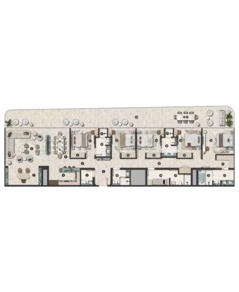 Hilton Residences Abu Dhabi Al Raha: Floor plan Type 1002 -F10, 3,046 sq ft