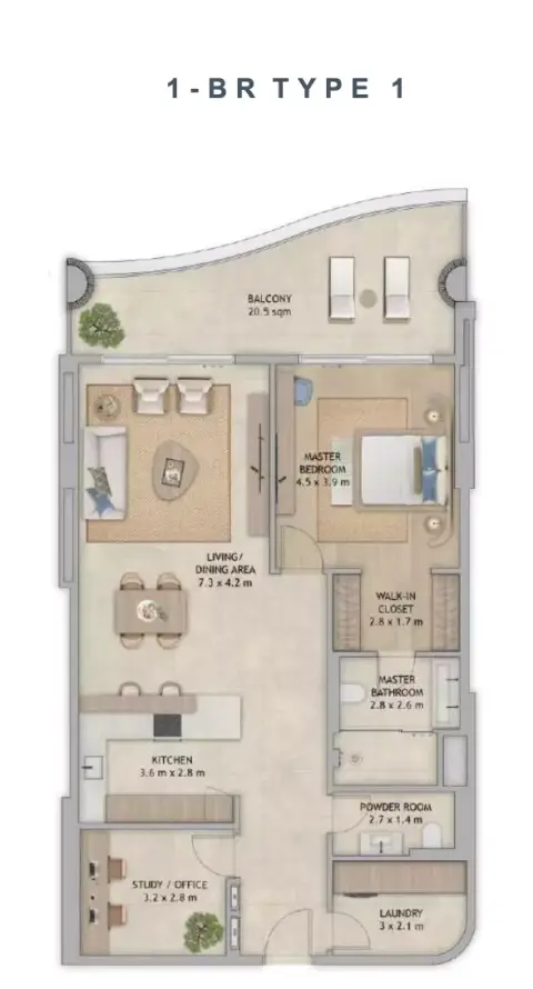 Mamsha Palm: Plattegrond Type 1