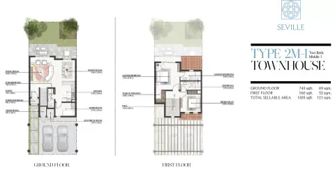 Al Hamra Bloom Living: Floor plan Type 3, 1,303 sq ft