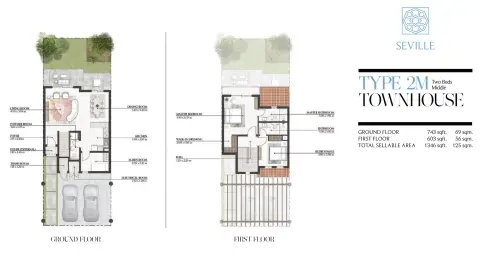 Al Hamra Bloom Living: Floor plan Type 2, 1,346 sq ft