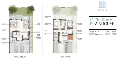 Al Hamra Bloom Living: Floor plan Type 1, 1,851 sq ft