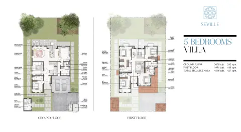 Al Hamra Bloom Living: Floor plan Type 1, 4,596 sq ft