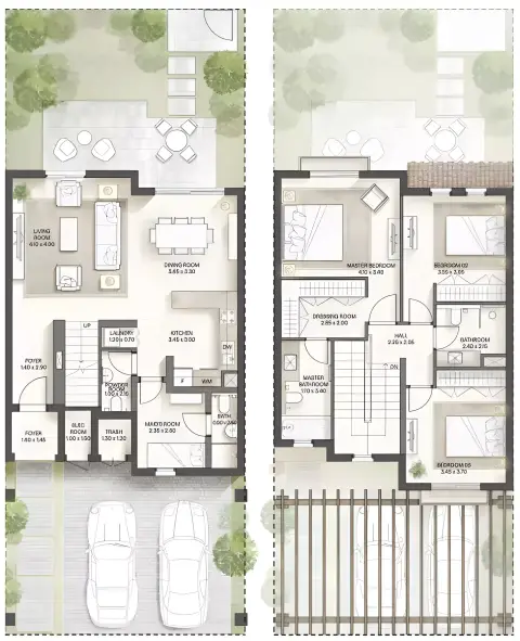 Al Hamra Bloom Living: Floor plan Type A, 1,636 sq ft