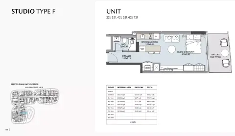 Henge Residences: Floor plan Type F, 451 sq ft