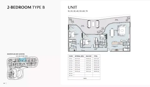 Henge Residences: Floor plan Type B, 1,905 sq ft