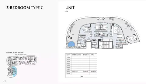 Henge Residences: Floor plan Type C, 2,934 sq ft