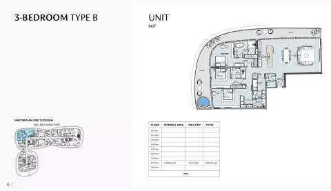 Henge Residences: Floor plan Type B, 2,809 sq ft